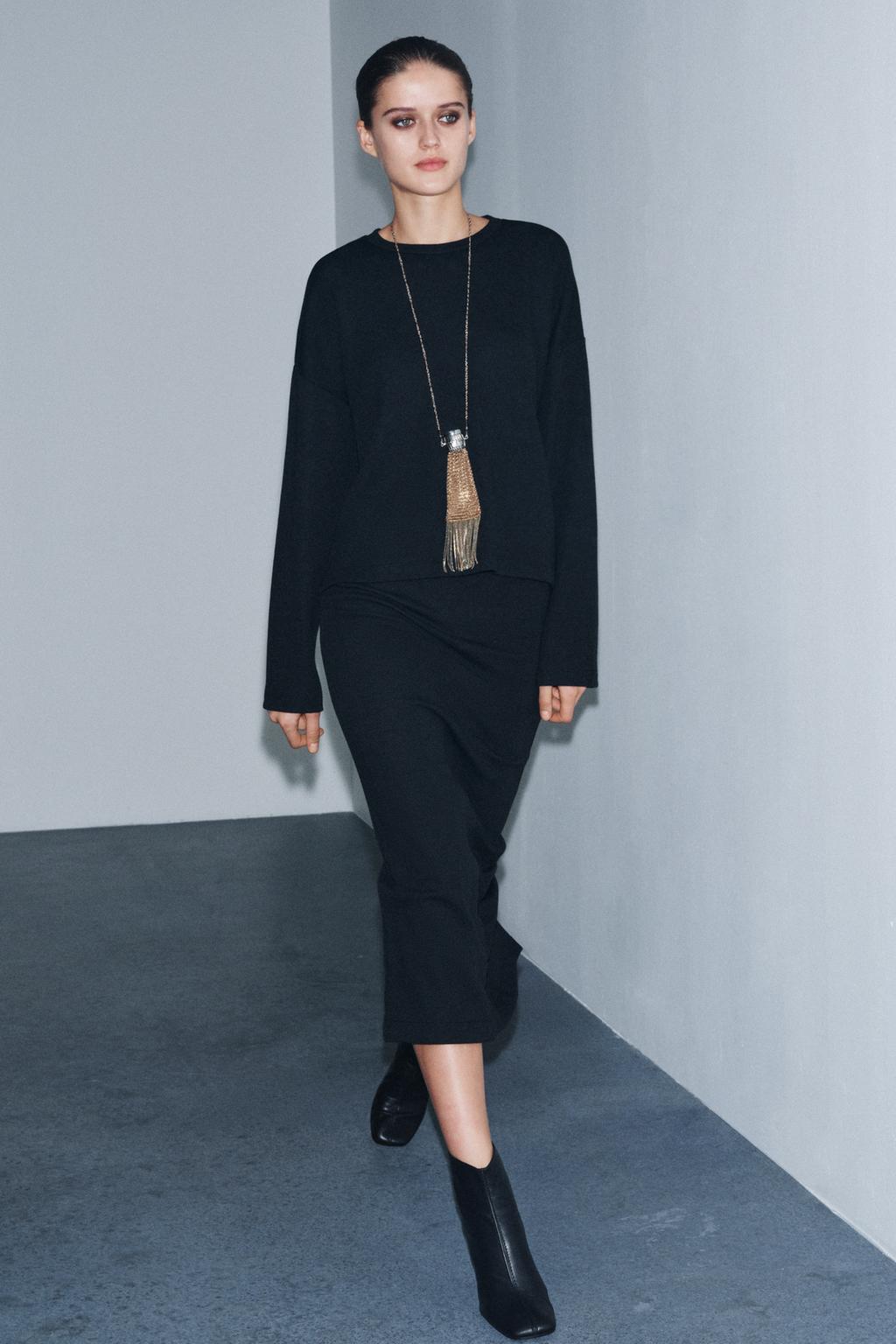 TOP SOFT À MANCHES LONGUES |JUPE MI-LONGUE SOFT