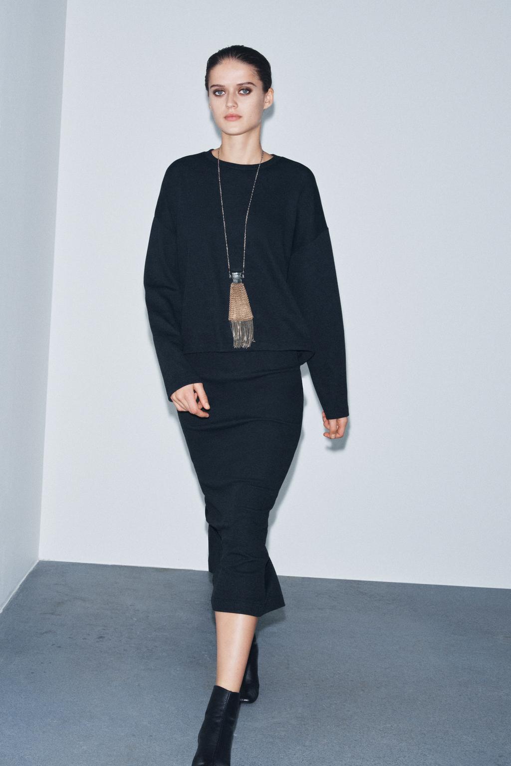 TOP SOFT À MANCHES LONGUES |JUPE MI-LONGUE SOFT