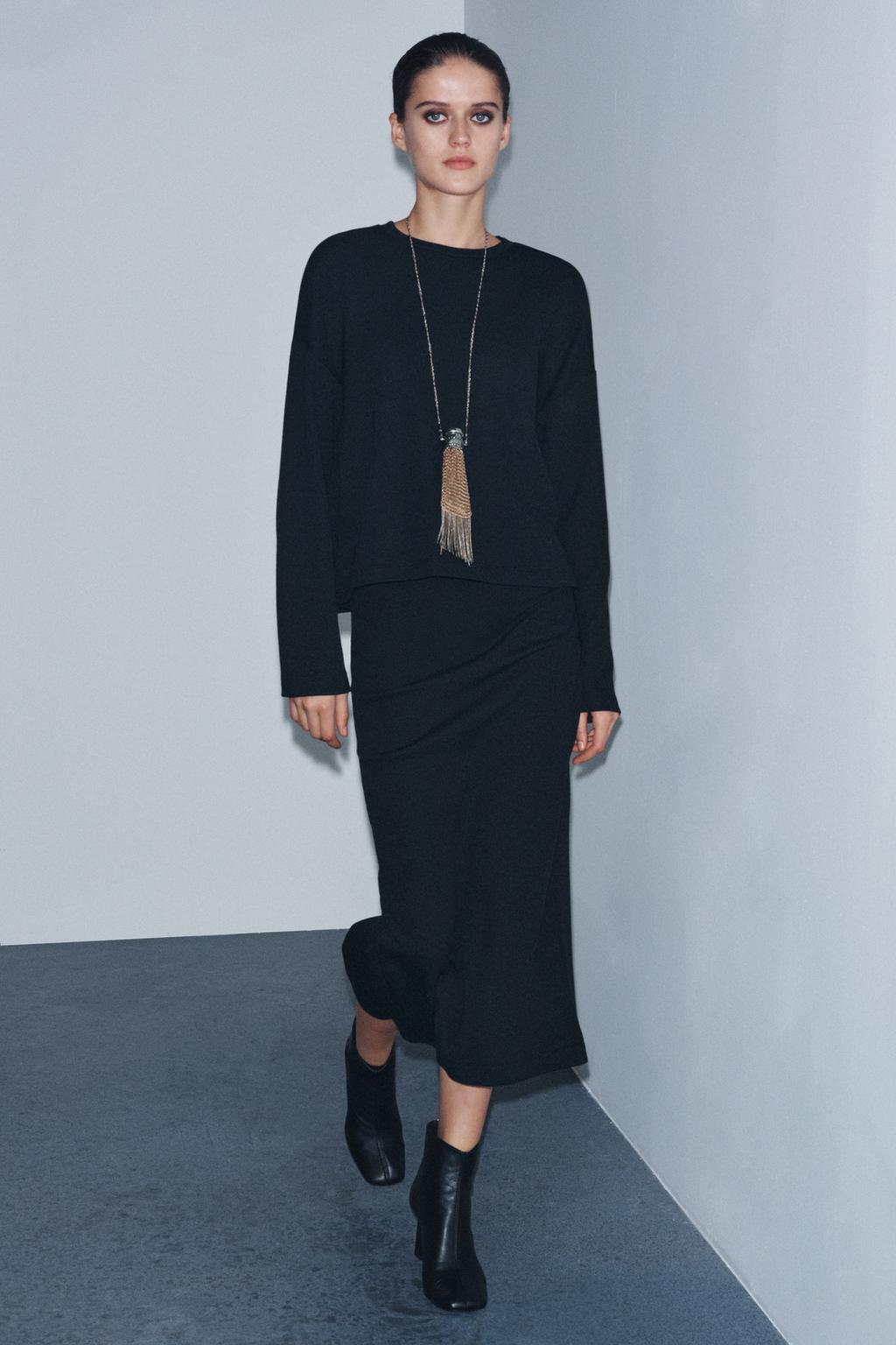 TOP SOFT À MANCHES LONGUES |JUPE MI-LONGUE SOFT