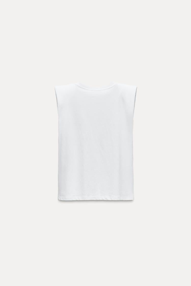 T-SHIRT AVEC ÉPAULETTES  À COL V