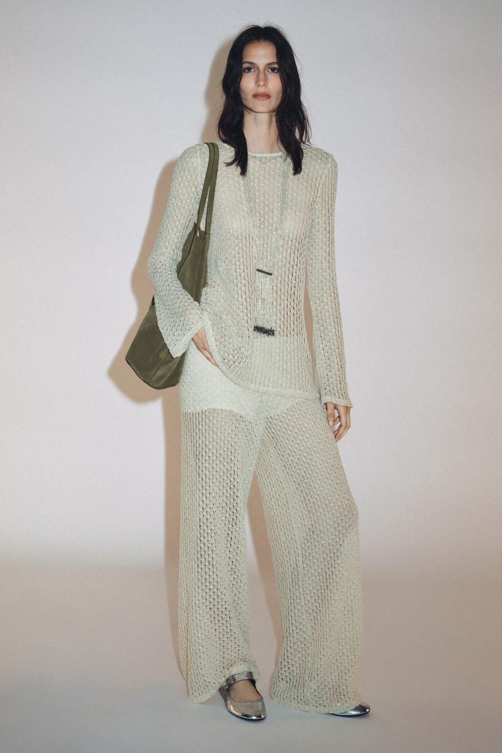 ENSEMBLE TOP TUNIQUE FIL MÉTALLISÉ | PANTALON FIL MÉTALLISÉ