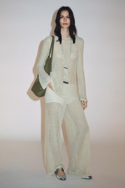 ENSEMBLE TOP TUNIQUE FIL MÉTALLISÉ | PANTALON FIL MÉTALLISÉ