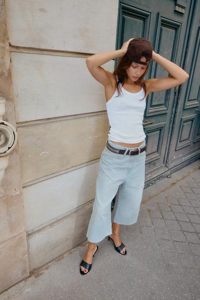 BERMUDA JORTS DENIM TRF DÉCHIRURES TAILLE MOYENNE