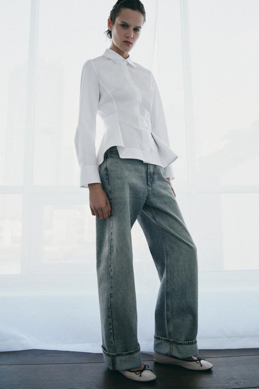 CHEMISE POPELINE PEPLUM ZW COLLECTION