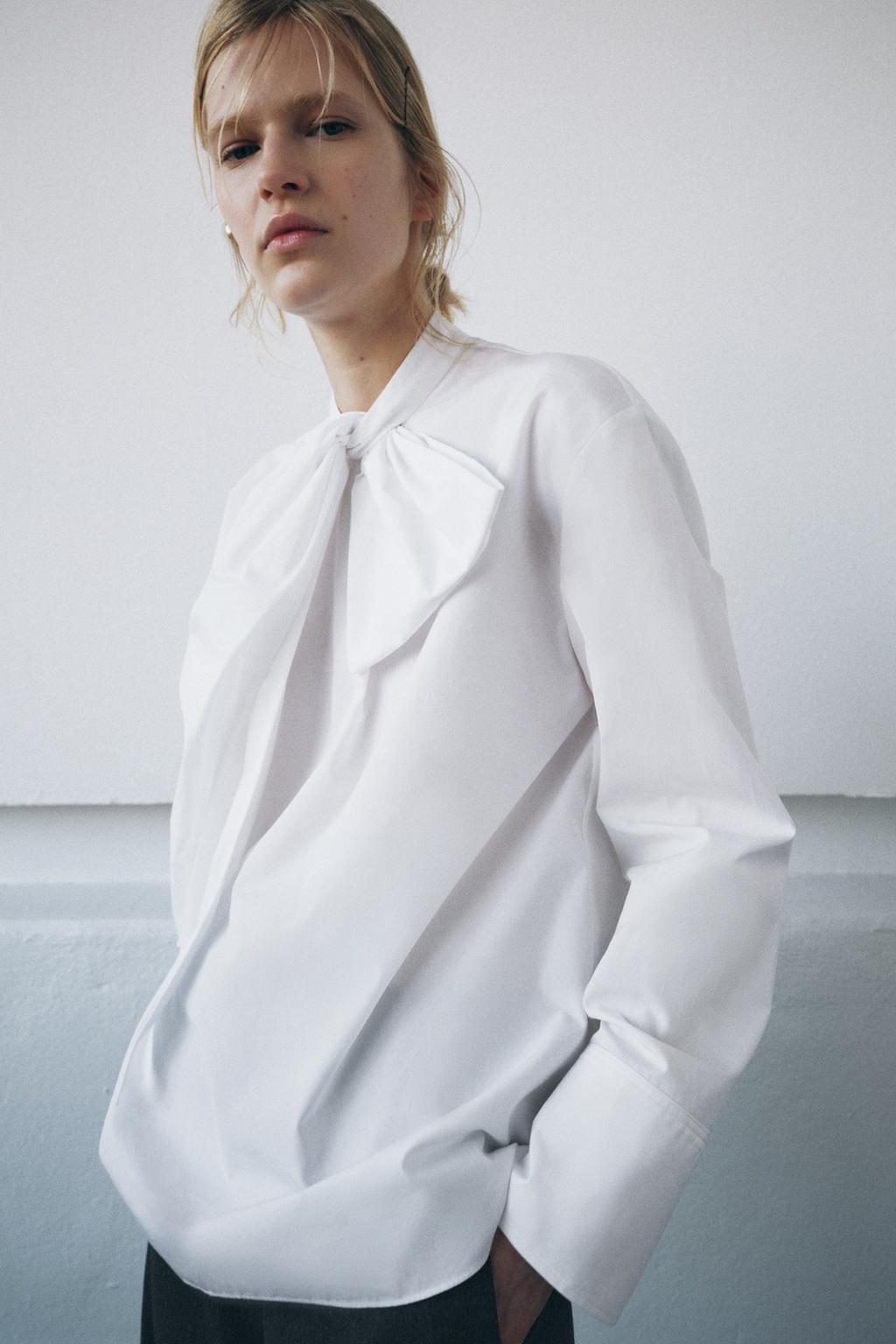 CHEMISE EN POPELINE À NŒUD ZW COLLECTION