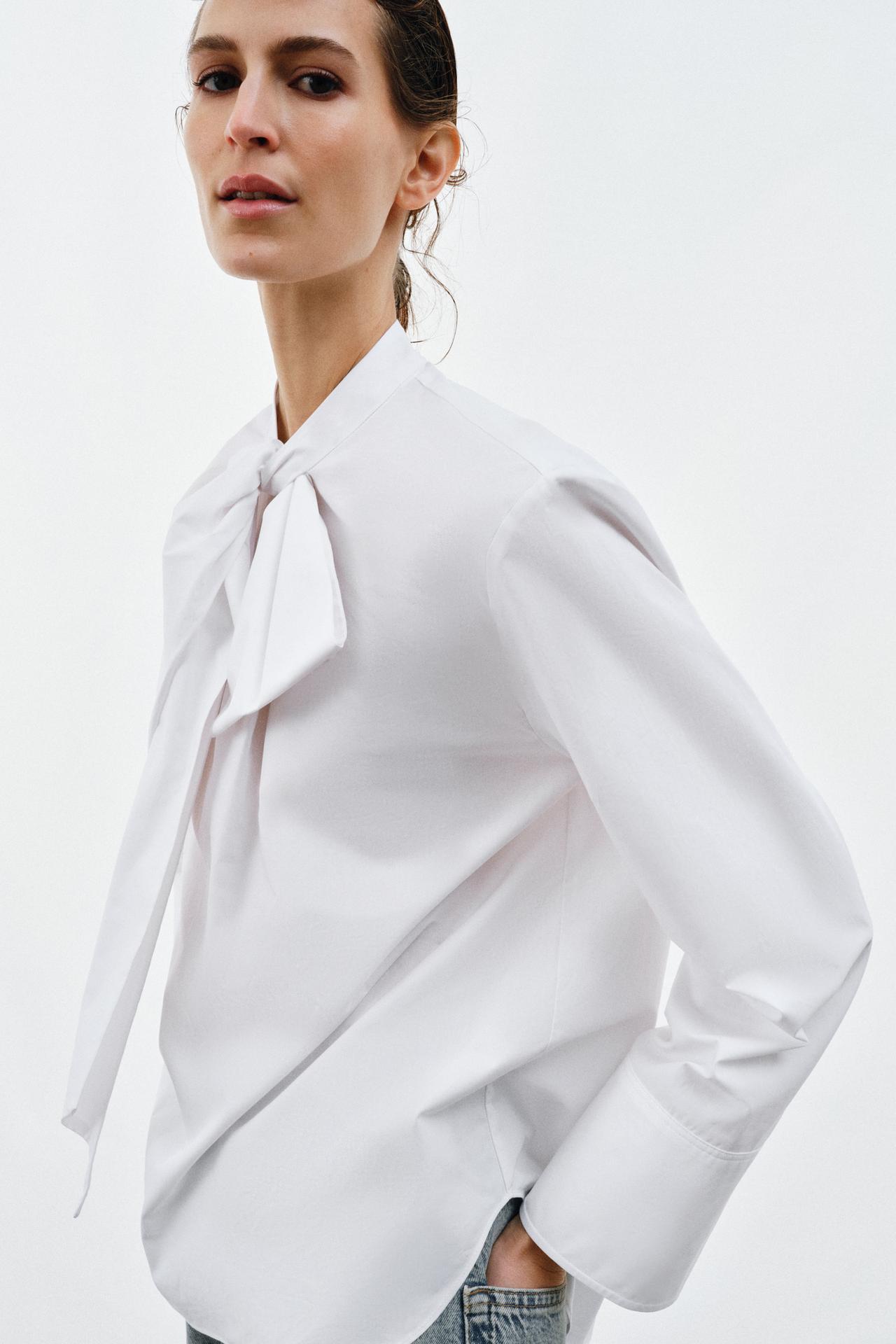 CHEMISE EN POPELINE À NŒUD ZW COLLECTION