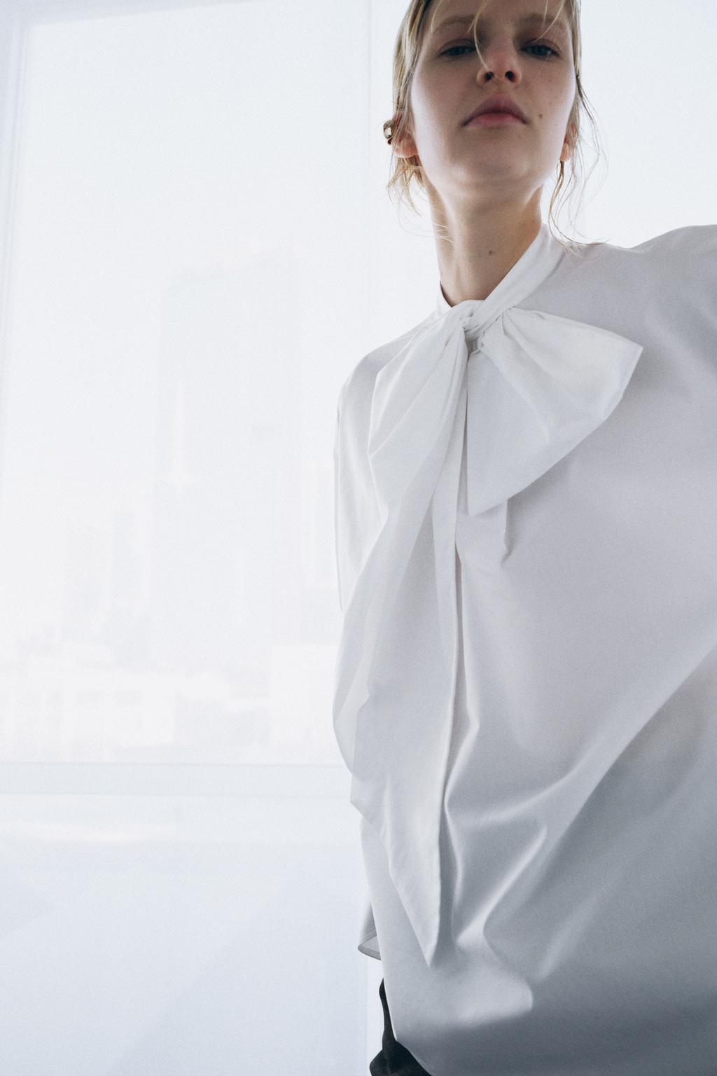 CHEMISE EN POPELINE À NŒUD ZW COLLECTION