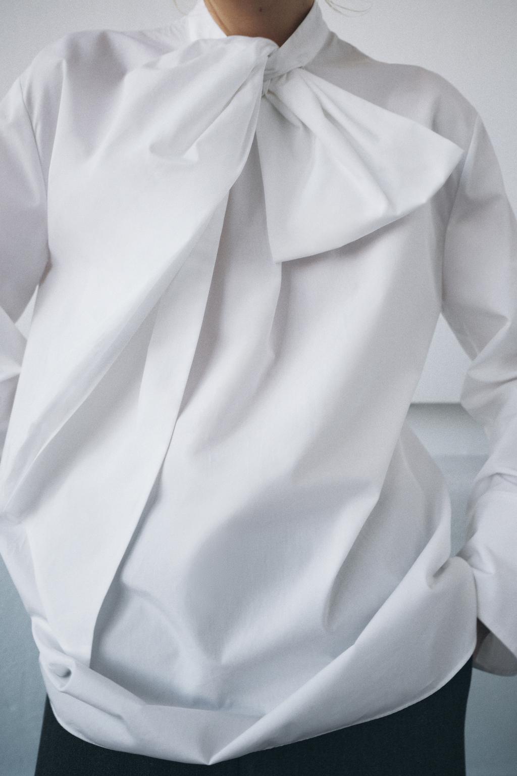 CHEMISE EN POPELINE À NŒUD ZW COLLECTION