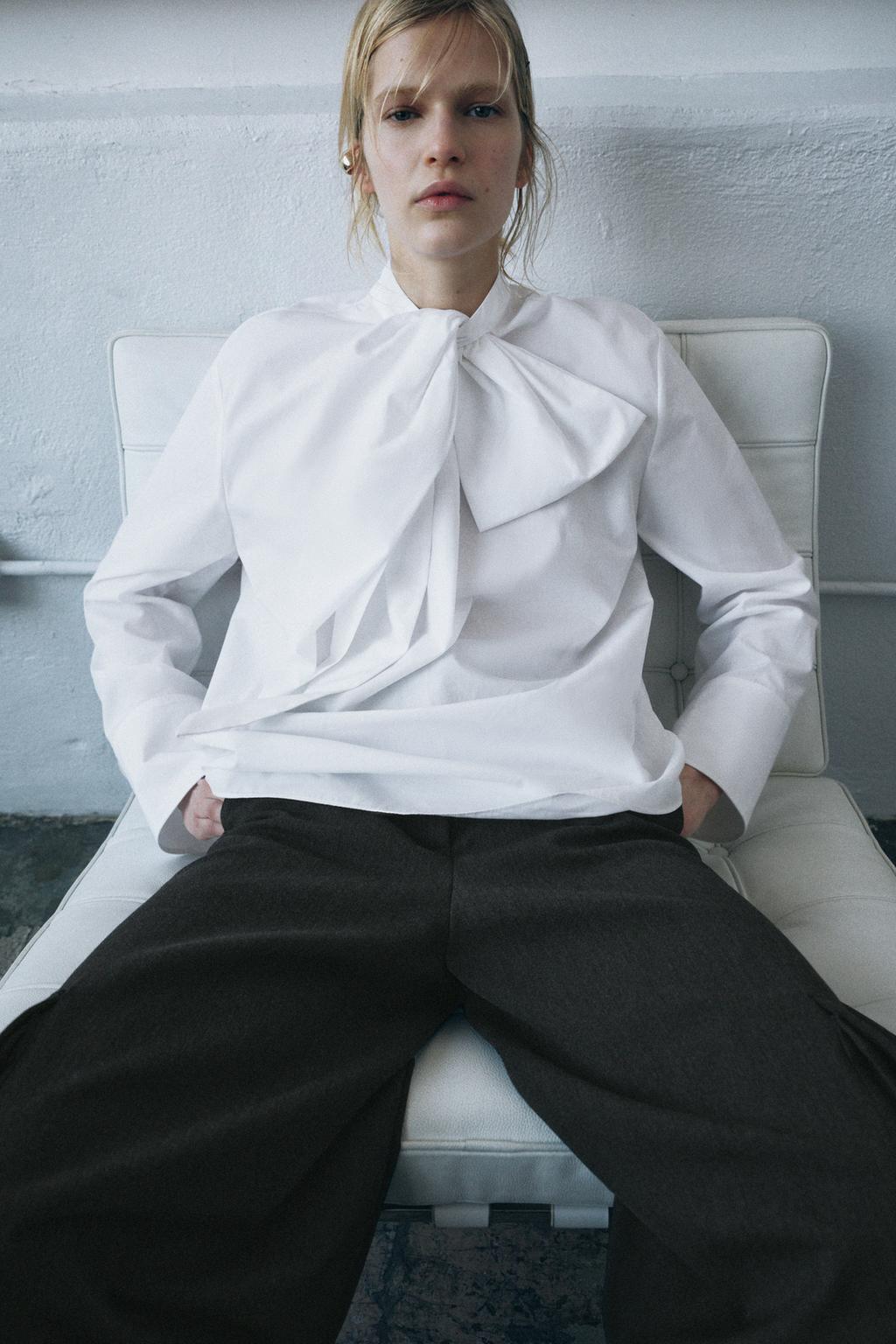 CHEMISE EN POPELINE À NŒUD ZW COLLECTION