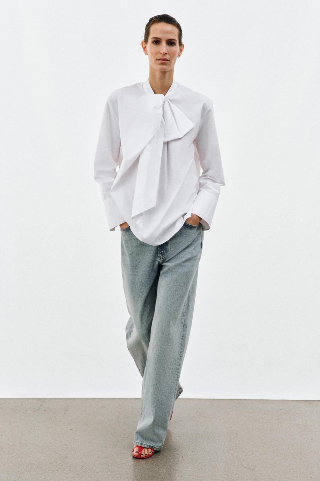 CHEMISE EN POPELINE À NŒUD ZW COLLECTION