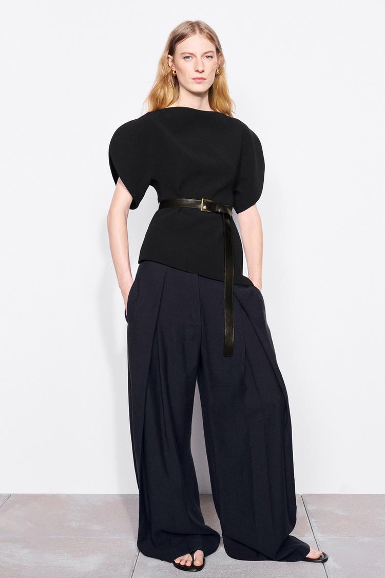 PANTALON WIDE LEG À PINCES ZW COLLECTION