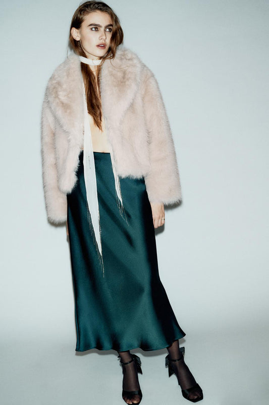 JUPE MI-LONGUE SATINÉE