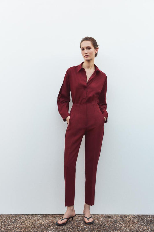 CHEMISE EN POPELINE À PLIS AUX POIGNETS