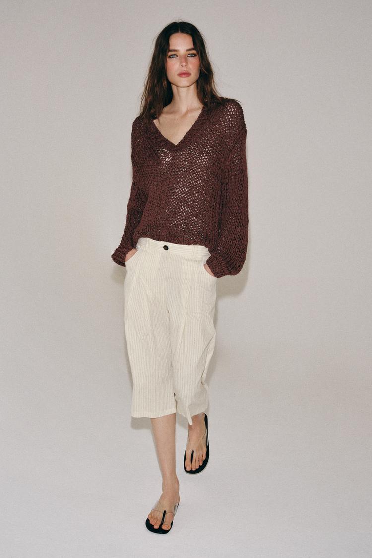 SHORT À RAYURES ET PINCES ZW COLLECTION