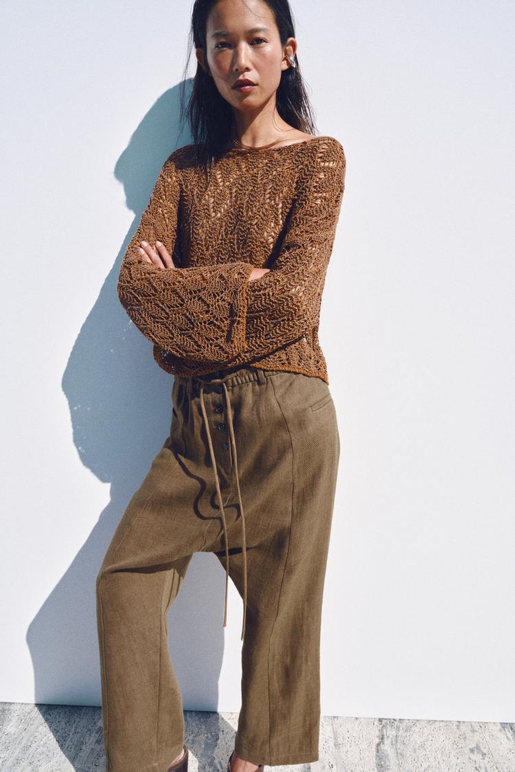PANTALON EN MÉLANGE DE LIN ZW COLLECTION
