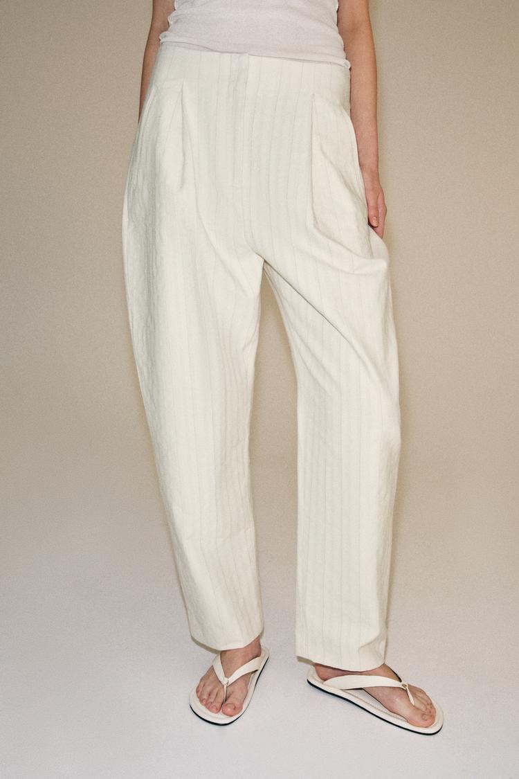 PANTALON BARREL À RAYURES ZW COLLECTION
