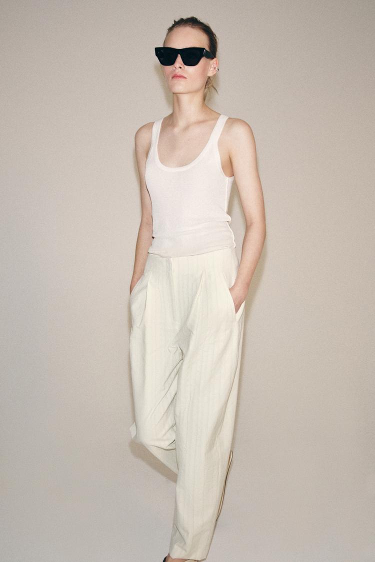 PANTALON BARREL À RAYURES ZW COLLECTION