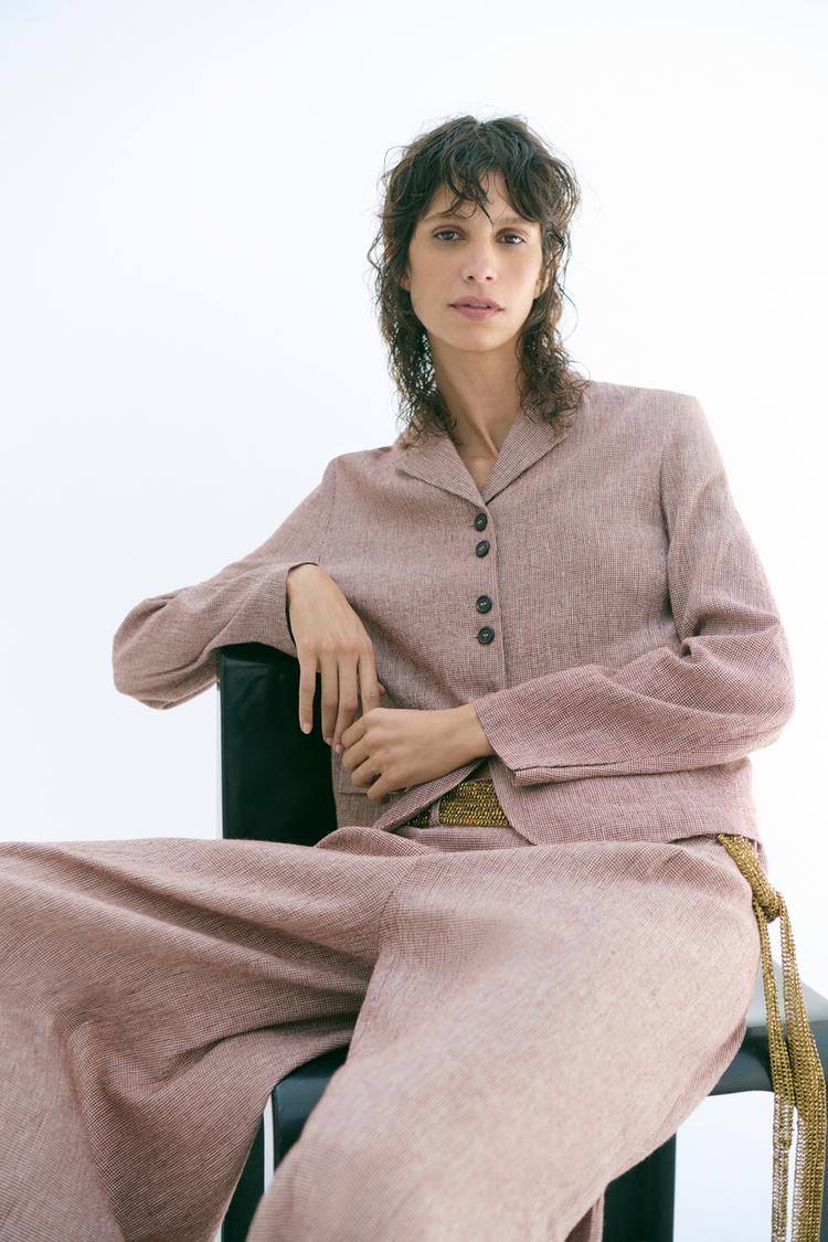 ENSEMBLE VESTE | PANTALON À OUVERTURES EN LIN ZW COLLECTION