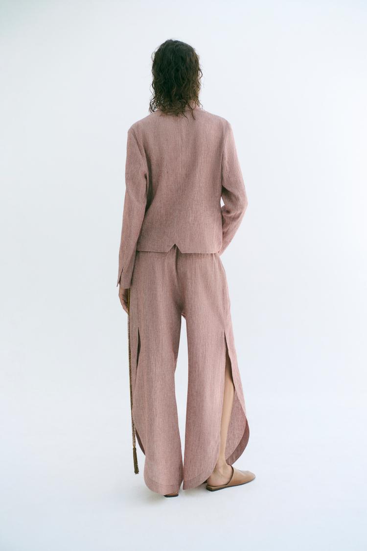 ENSEMBLE VESTE | PANTALON À OUVERTURES EN LIN ZW COLLECTION