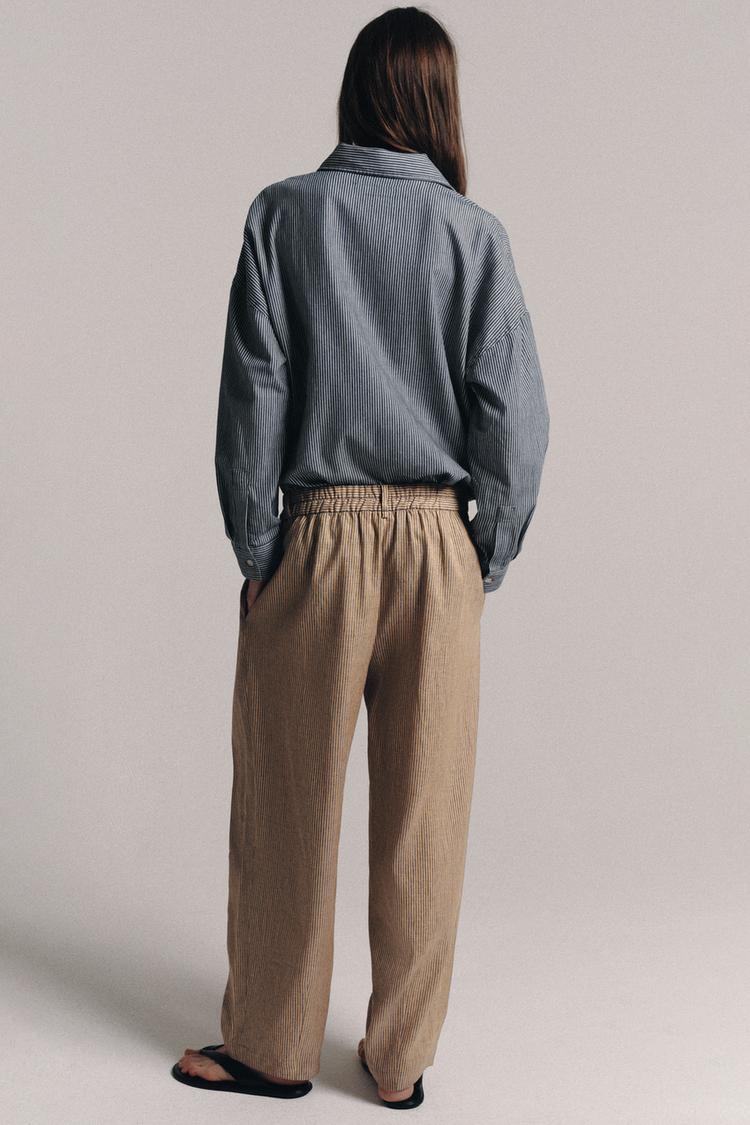 PANTALON À PINCES AVEC LIN ZW COLLECTION