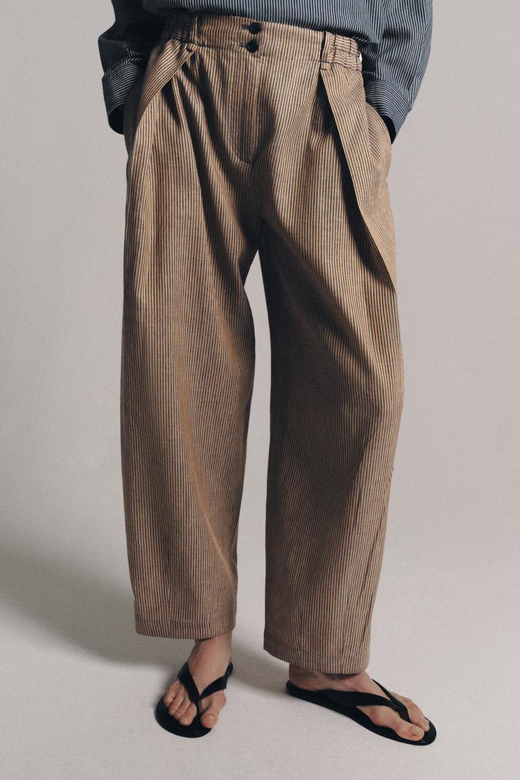PANTALON À PINCES AVEC LIN ZW COLLECTION
