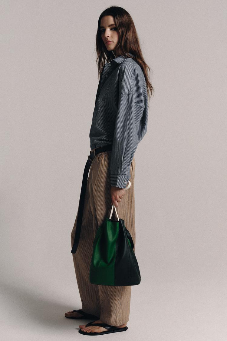 PANTALON À PINCES AVEC LIN ZW COLLECTION