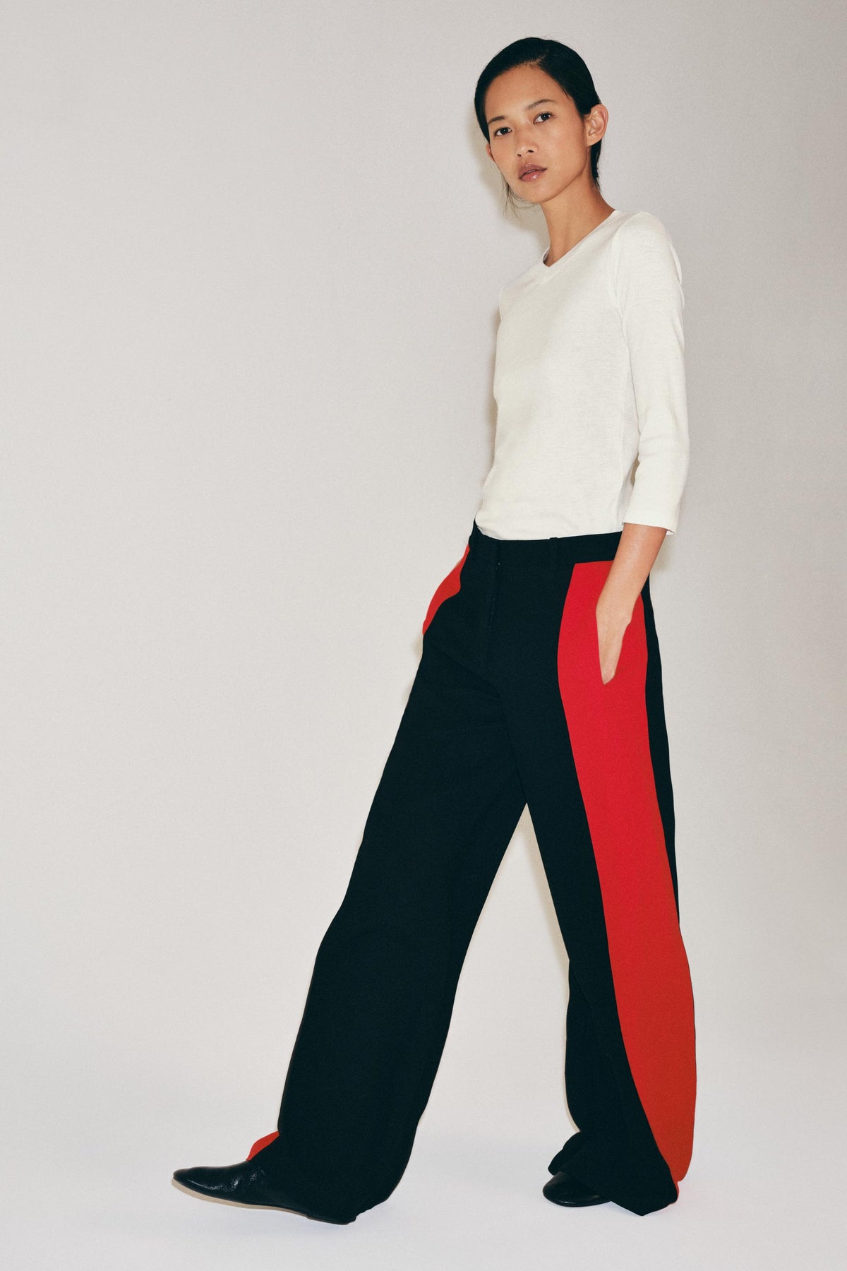 PANTALON LARGE À BANDE LATÉRALE ZW COLLECTION