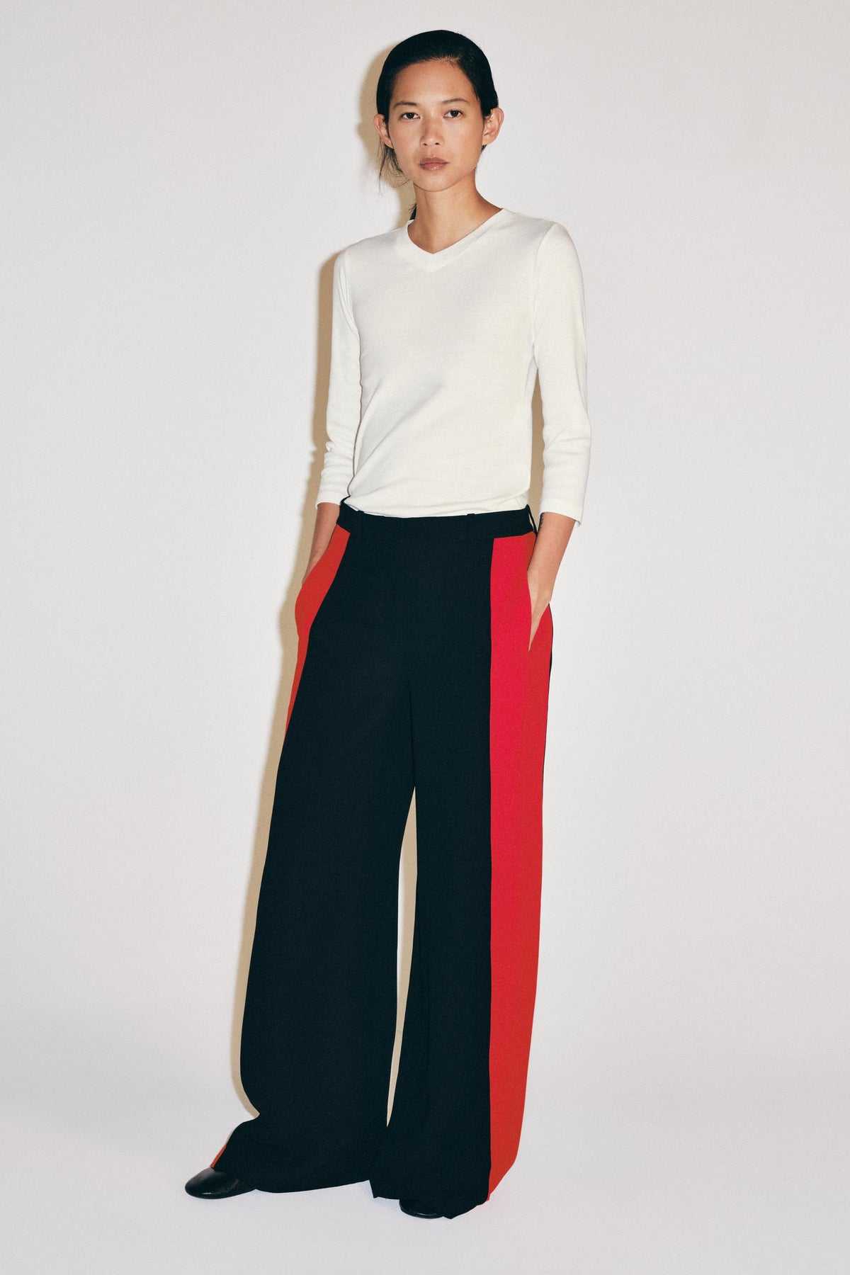 PANTALON LARGE À BANDE LATÉRALE ZW COLLECTION
