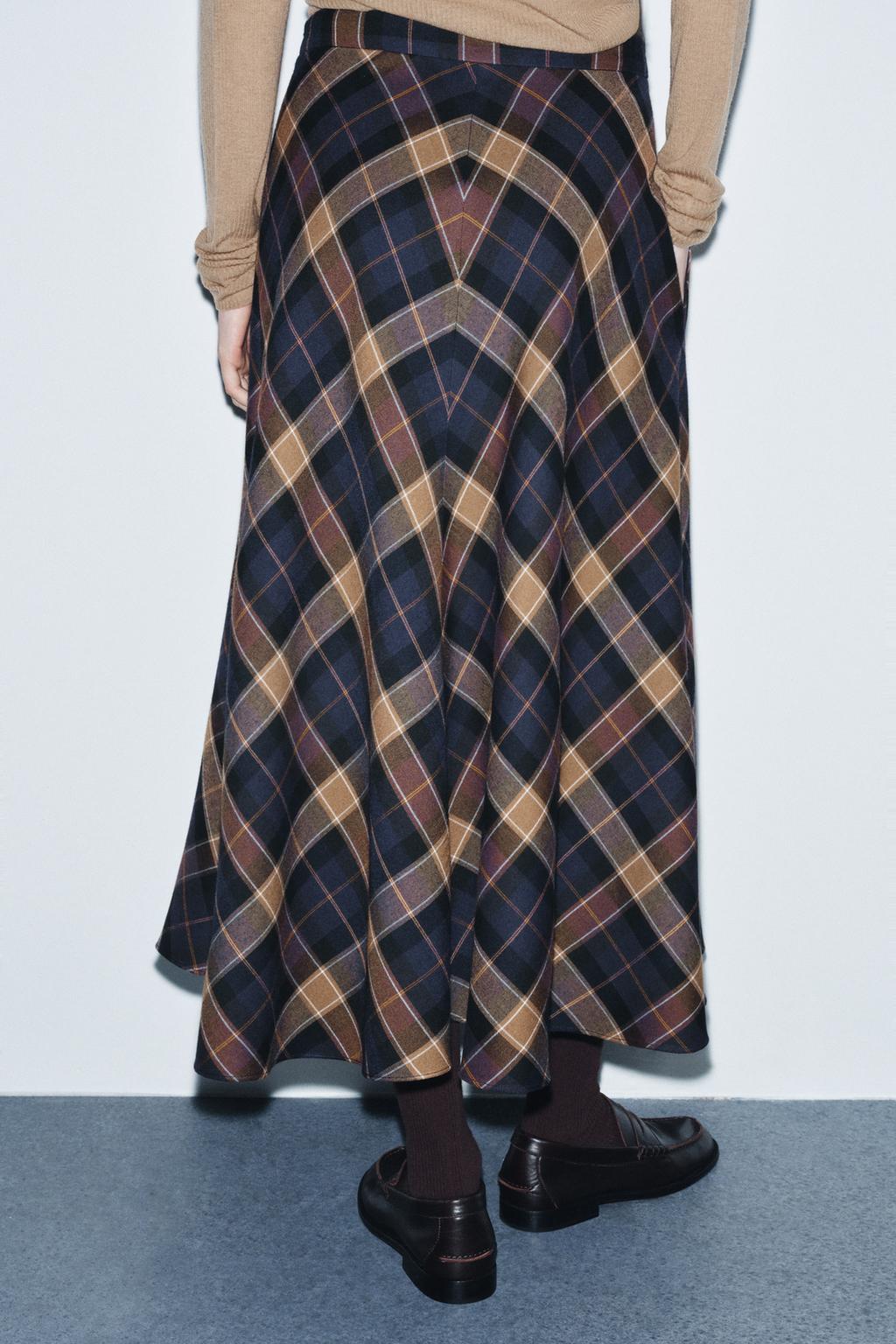 JUPE CAPE À CARREAUX ZW COLLECTION ÉDITION LIMITÉE