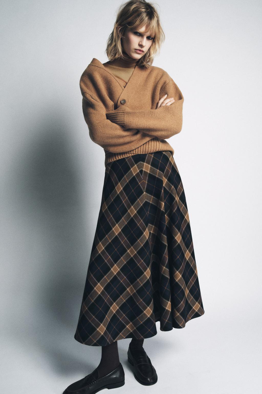 JUPE CAPE À CARREAUX ZW COLLECTION ÉDITION LIMITÉE