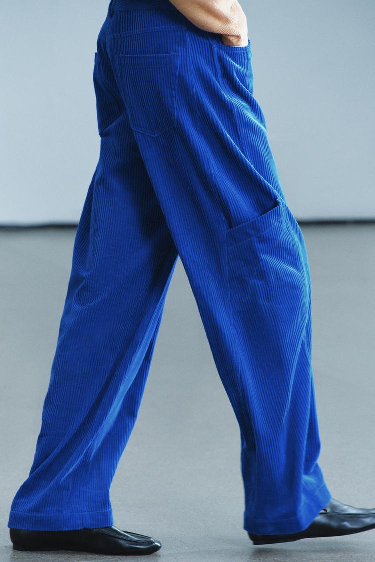 PANTALON EN VELOURS CÔTELÉ À POCHES ZW COLLECTION