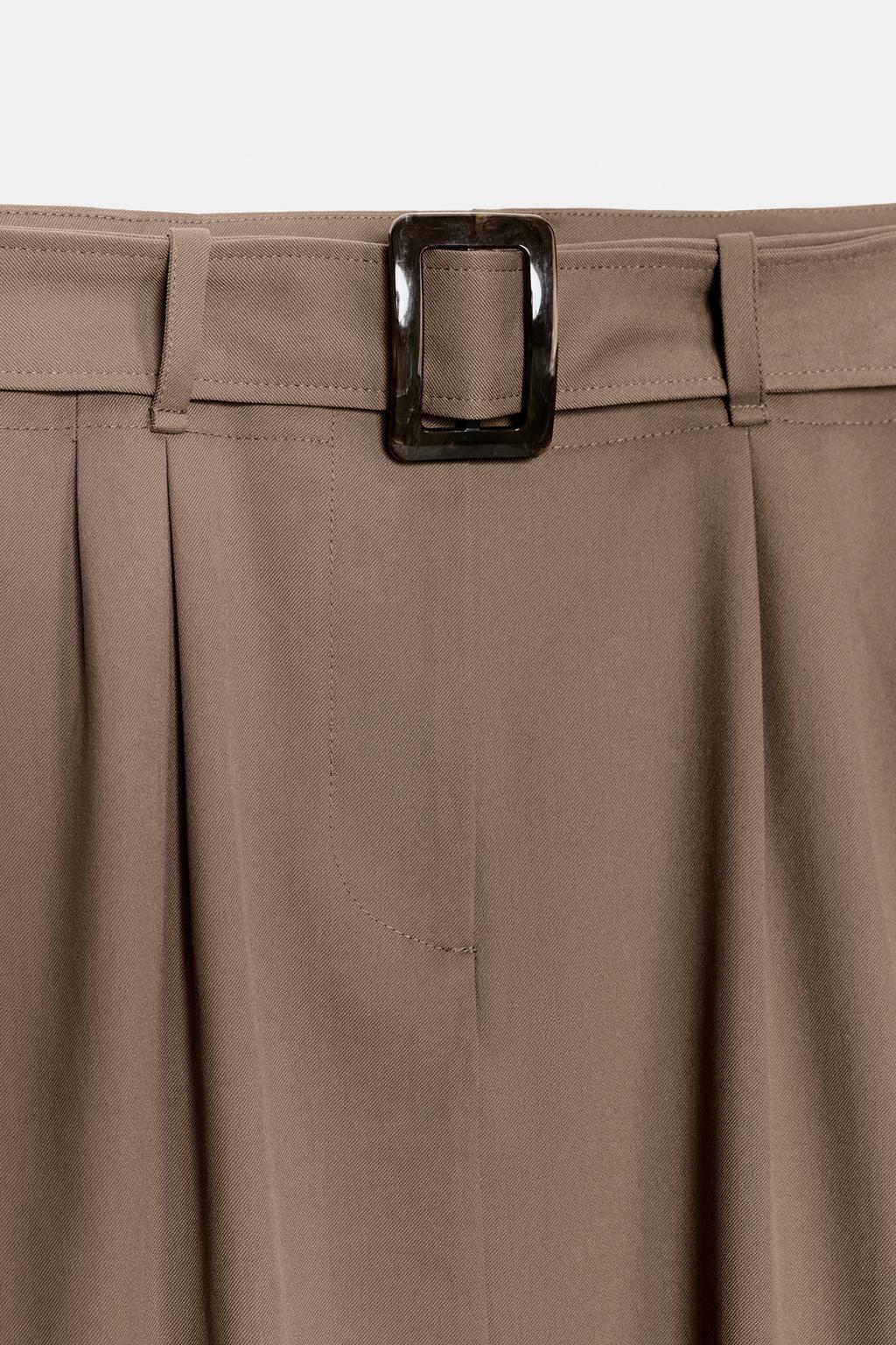 JUPE MIDI À CEINTURE ET COUPE BALLON