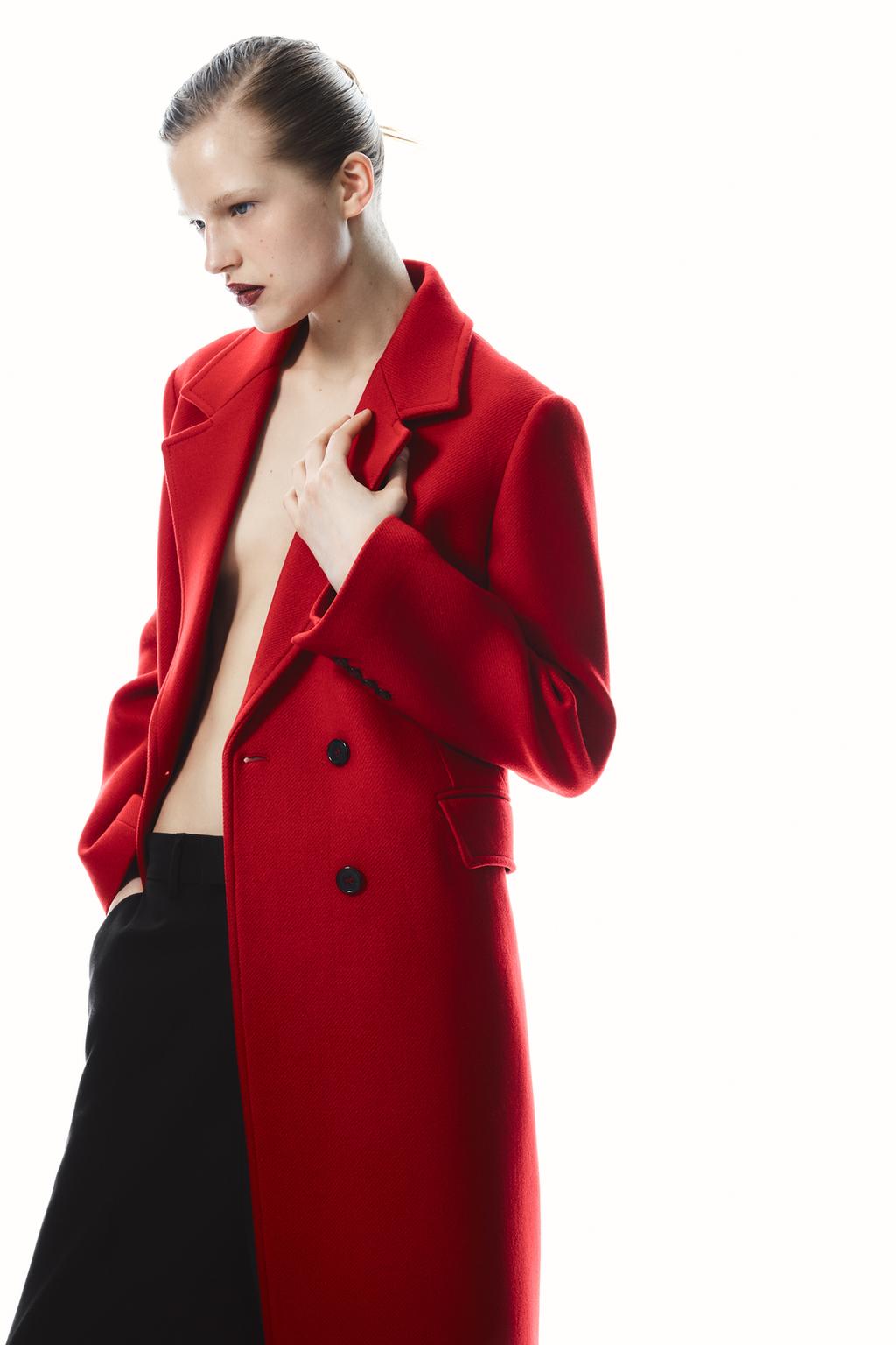 MANTEAU CROISÉ EN MÉLANGE DE LAINE