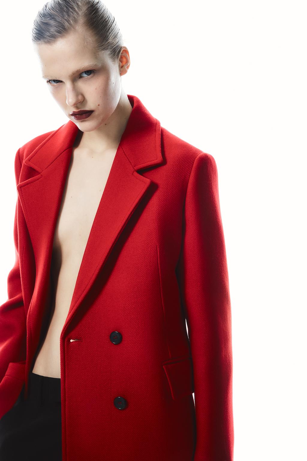 MANTEAU CROISÉ EN MÉLANGE DE LAINE