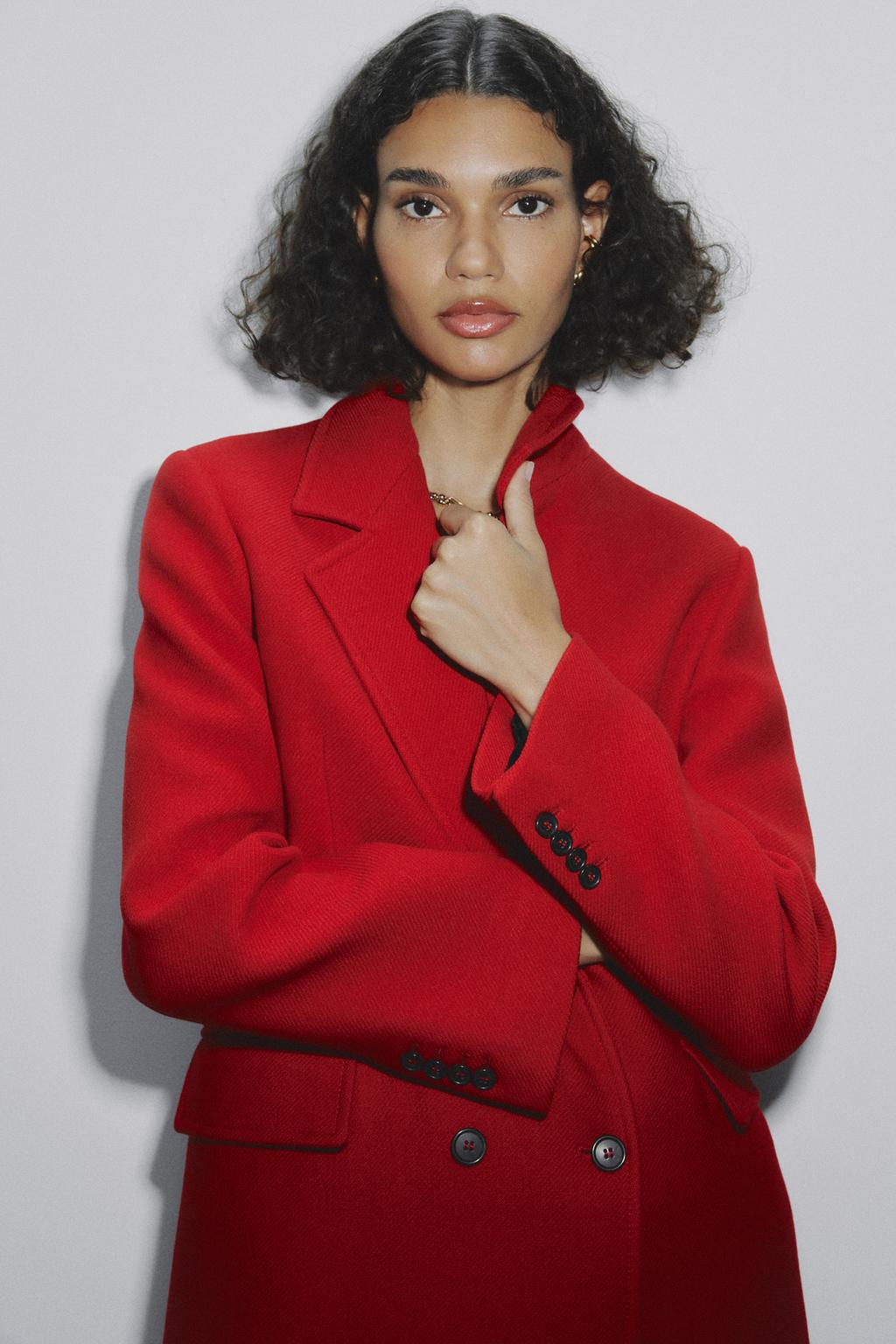 MANTEAU CROISÉ EN MÉLANGE DE LAINE