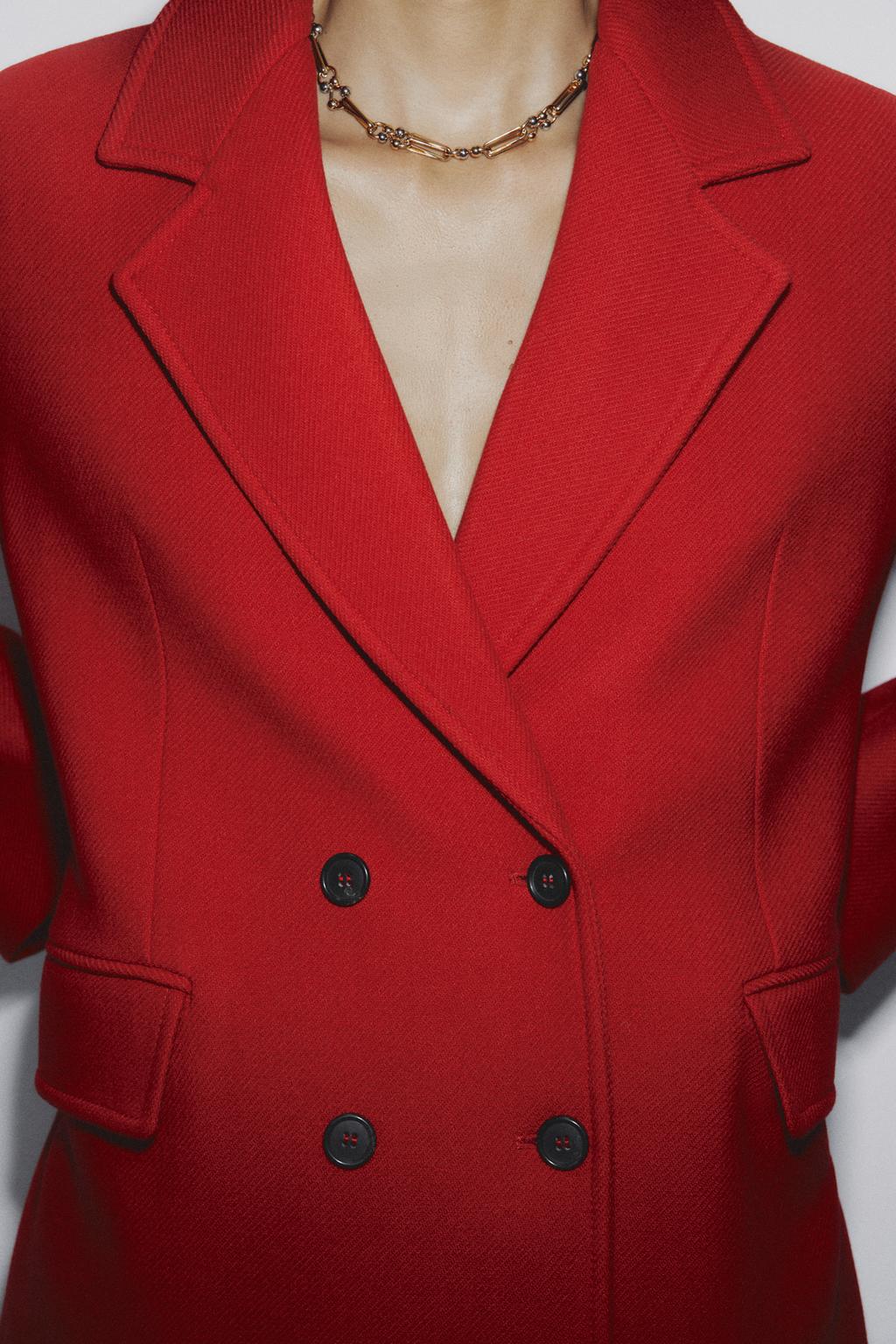 MANTEAU CROISÉ EN MÉLANGE DE LAINE