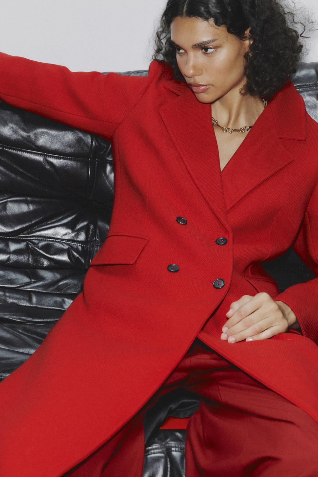 MANTEAU CROISÉ EN MÉLANGE DE LAINE