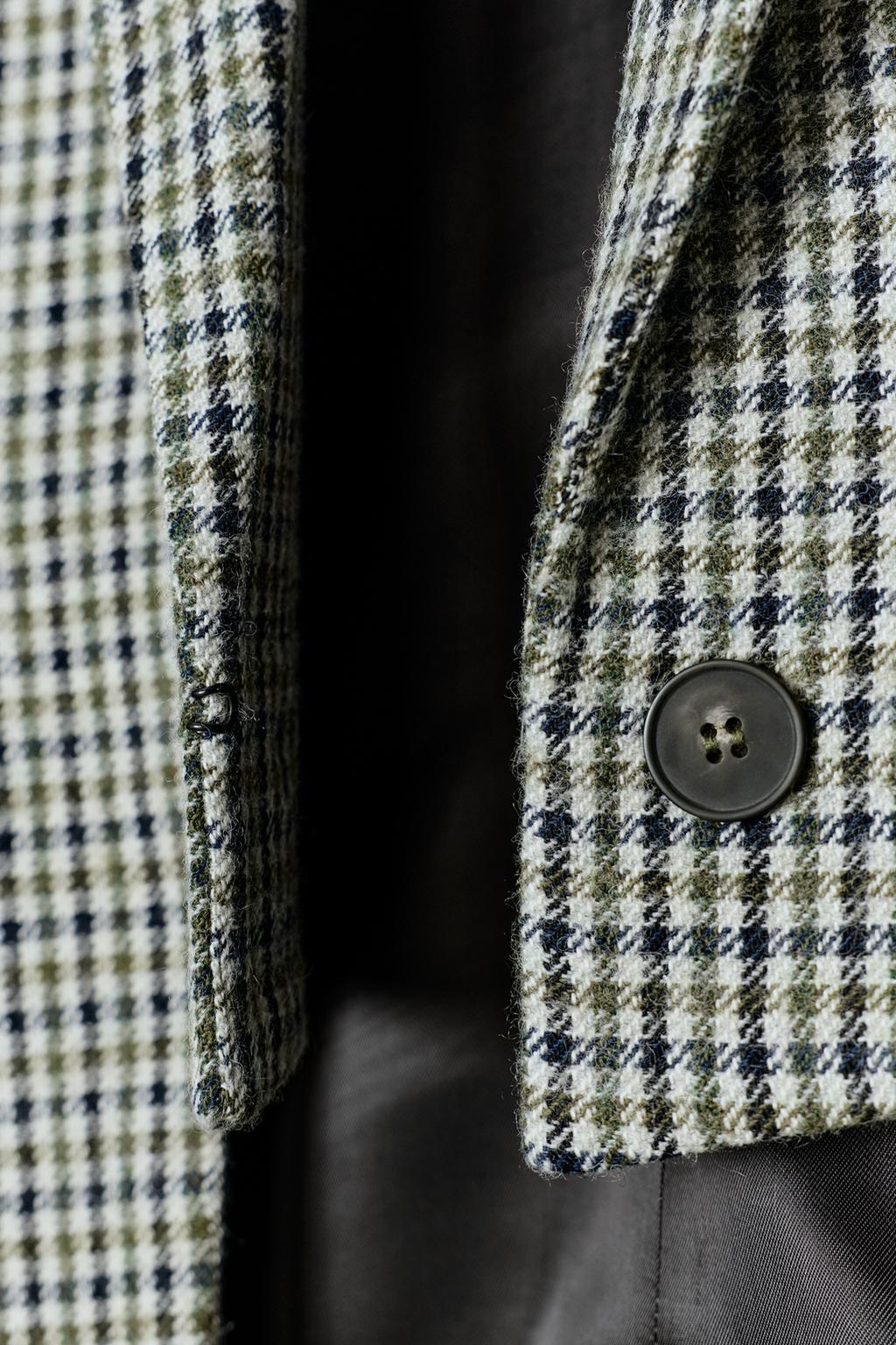 BLAZER ASYMÉTRIQUE À CARREAUX AVEC LAINE ZW COLLECTION LIMITED EDITION