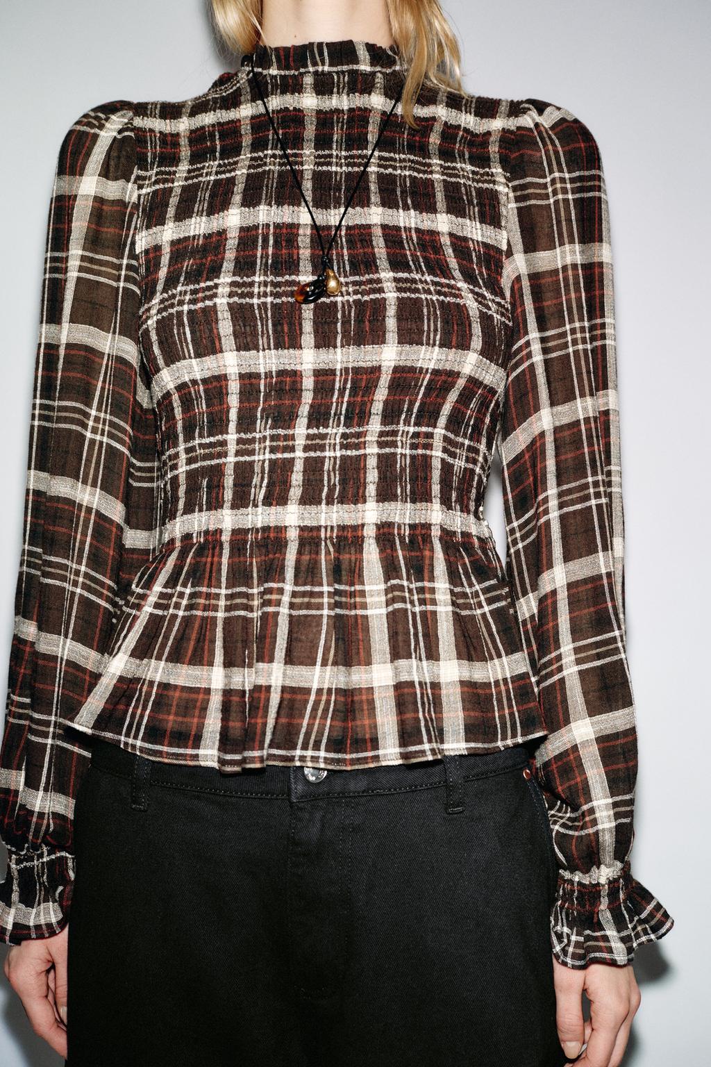 CHEMISE À CARREAUX NID D'ABEILLE