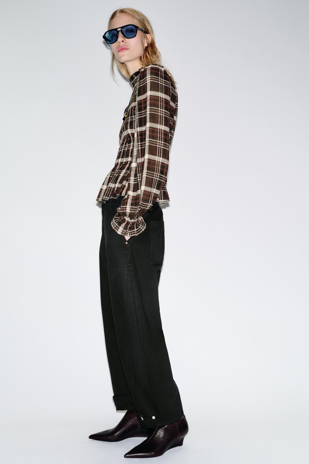 CHEMISE À CARREAUX NID D'ABEILLE