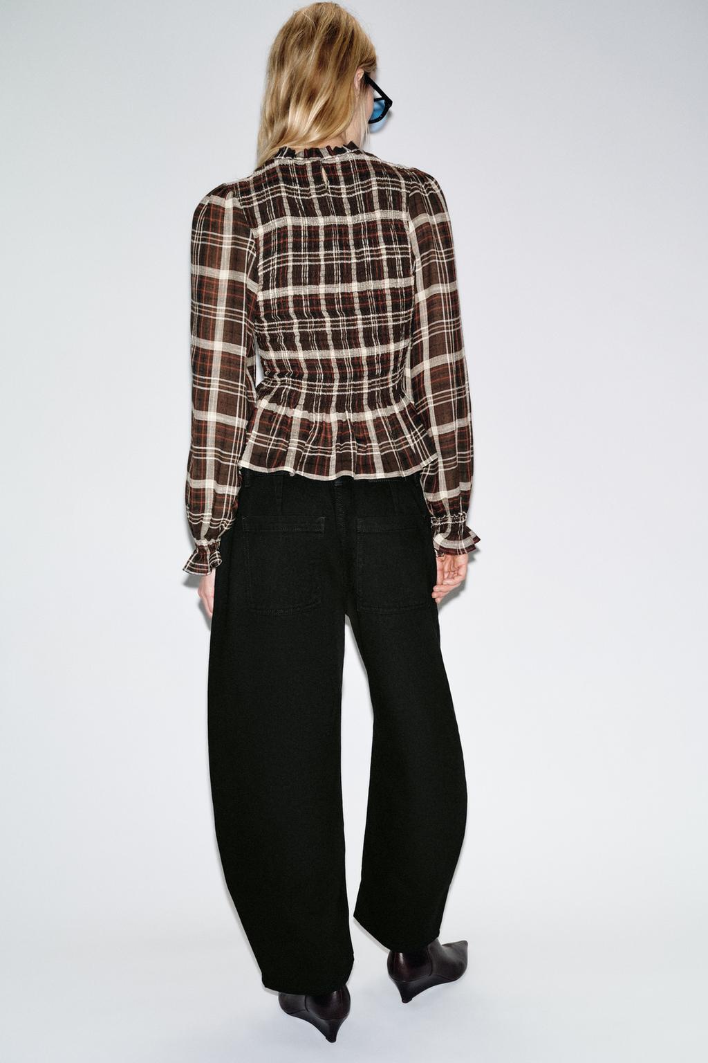 CHEMISE À CARREAUX NID D'ABEILLE