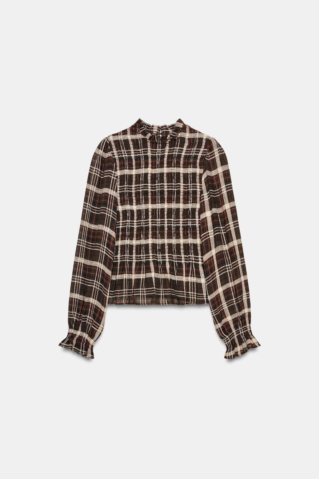 CHEMISE À CARREAUX NID D'ABEILLE