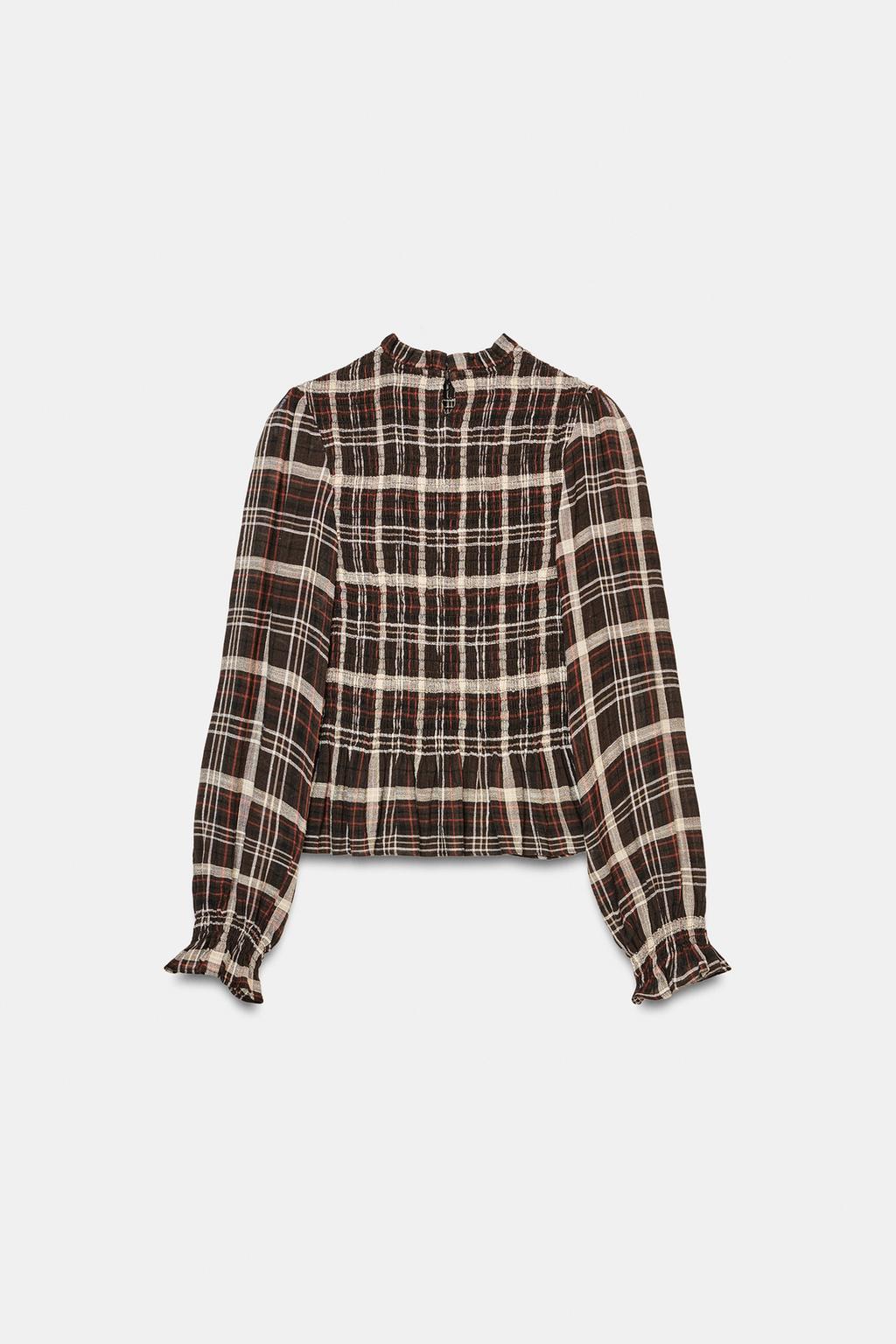 CHEMISE À CARREAUX NID D'ABEILLE