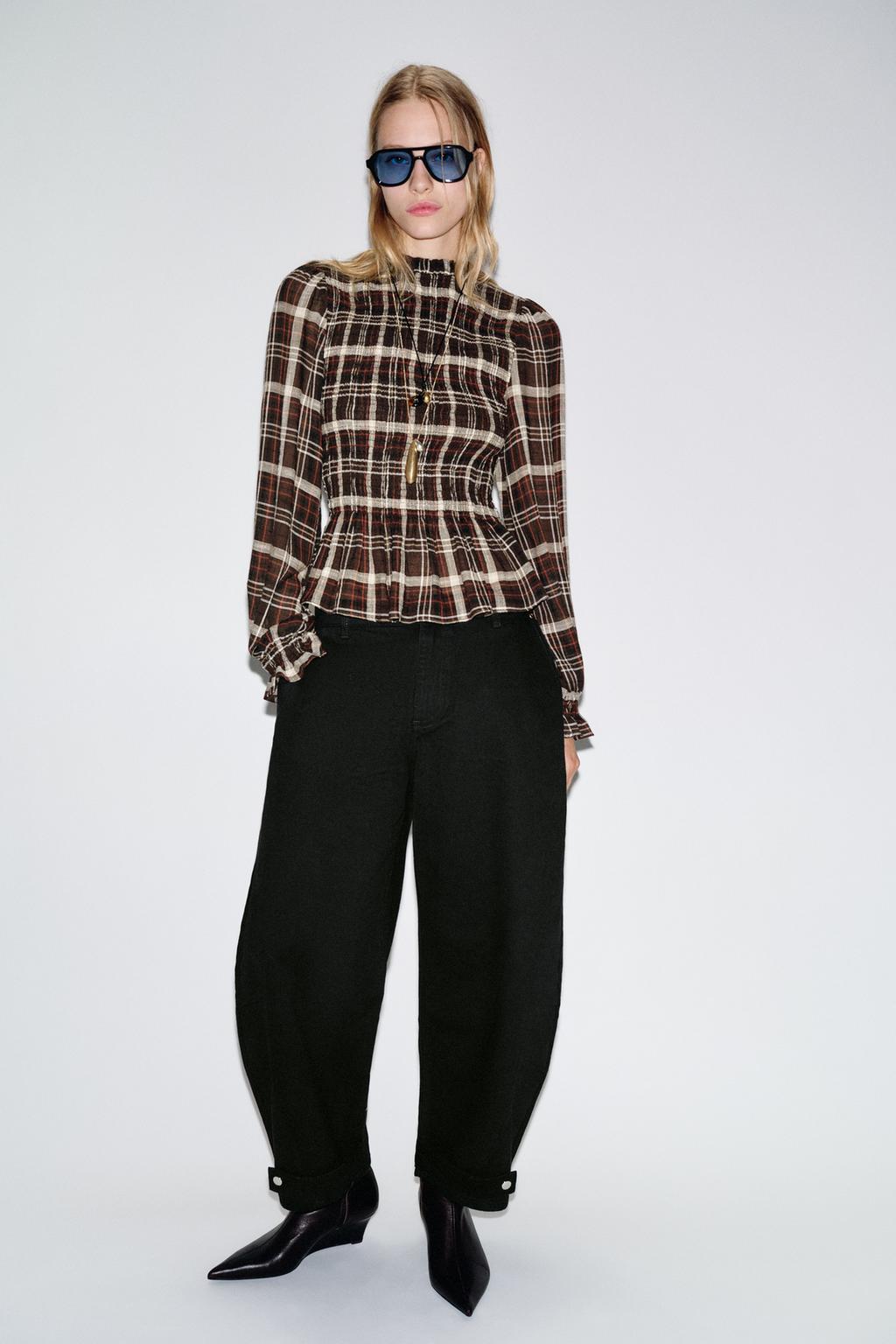 CHEMISE À CARREAUX NID D'ABEILLE