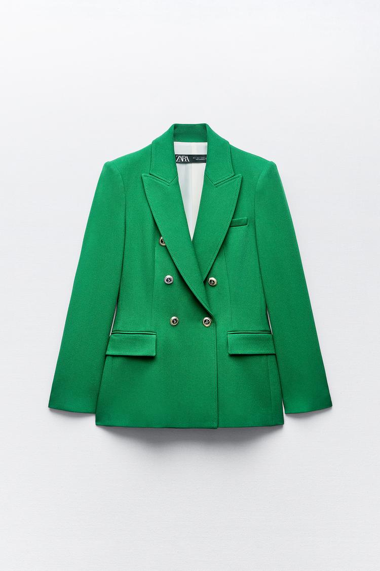 VESTE AJUSTÉE CROISÉE VERTE