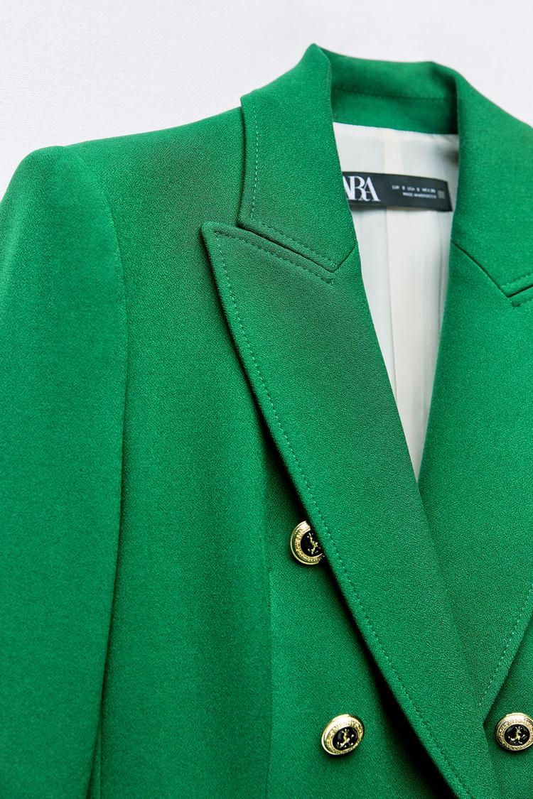 VESTE AJUSTÉE CROISÉE VERTE