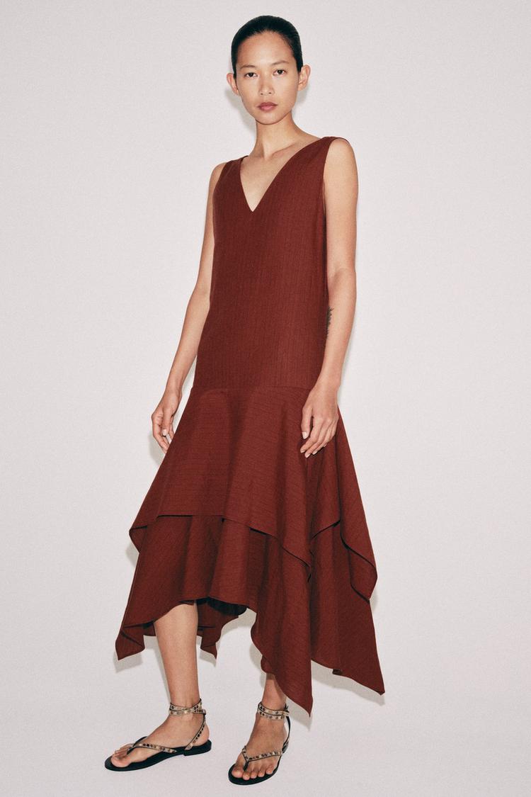 ROBE ASYMÉTRIQUE À RAYURES ZW COLLECTION