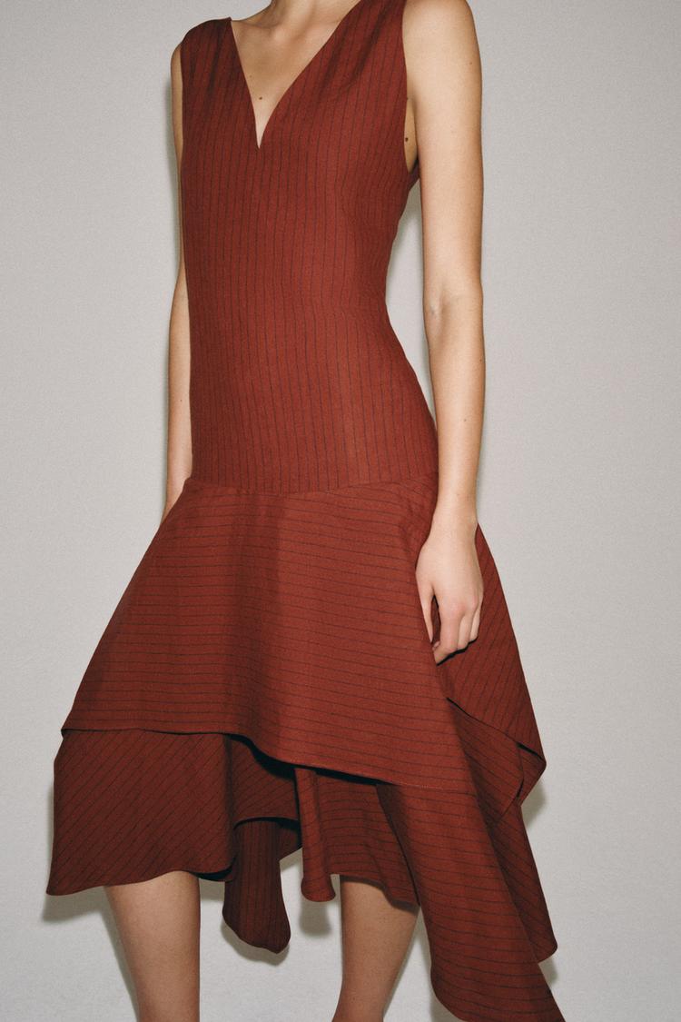 ROBE ASYMÉTRIQUE À RAYURES ZW COLLECTION