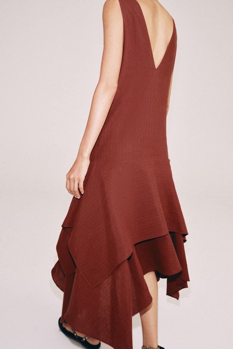 ROBE ASYMÉTRIQUE À RAYURES ZW COLLECTION