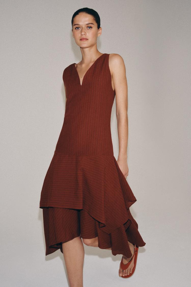 ROBE ASYMÉTRIQUE À RAYURES ZW COLLECTION